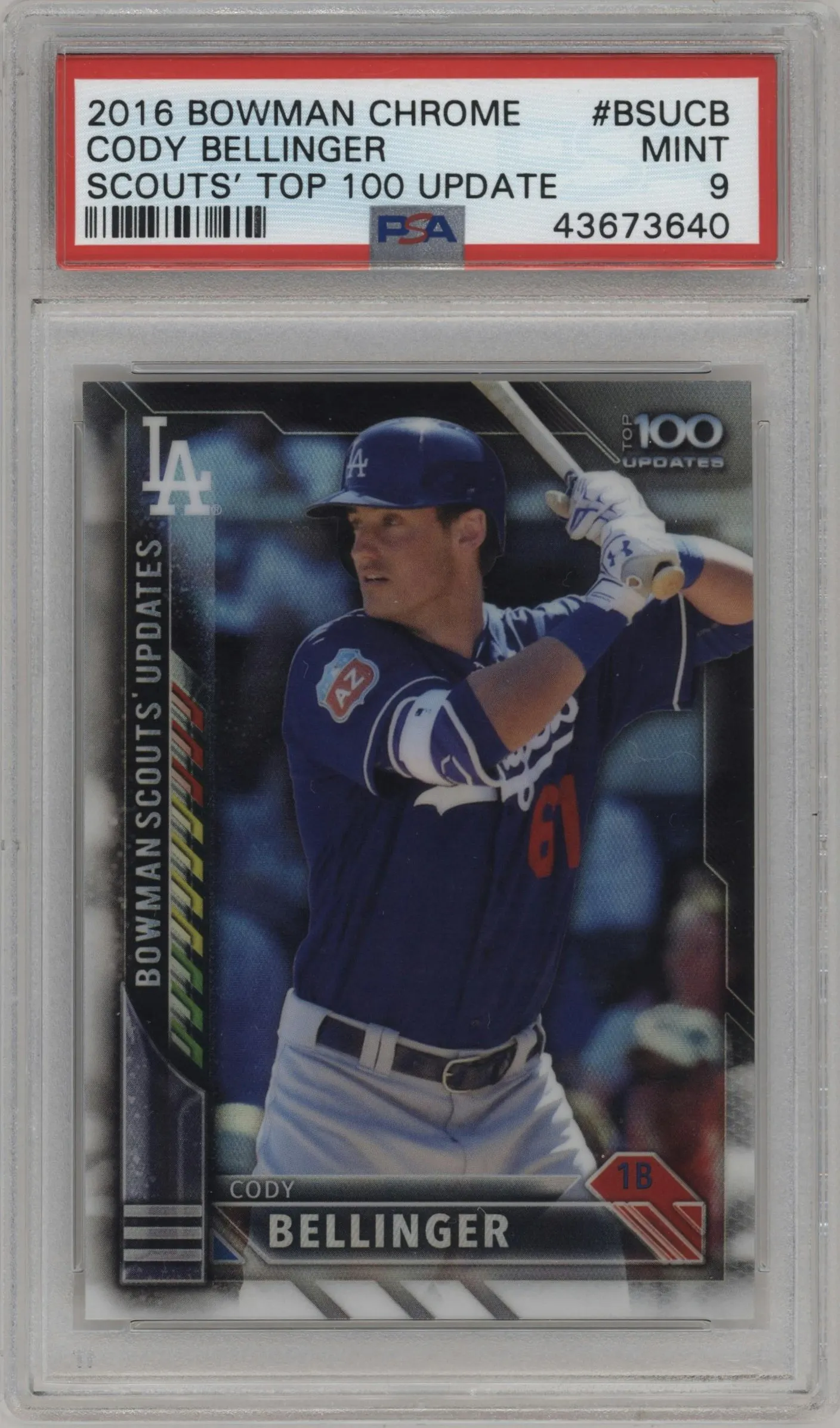 2016 Bowman Chrome Scouts' Top 100 Cody Bellinger #BSU-CB PSA 9