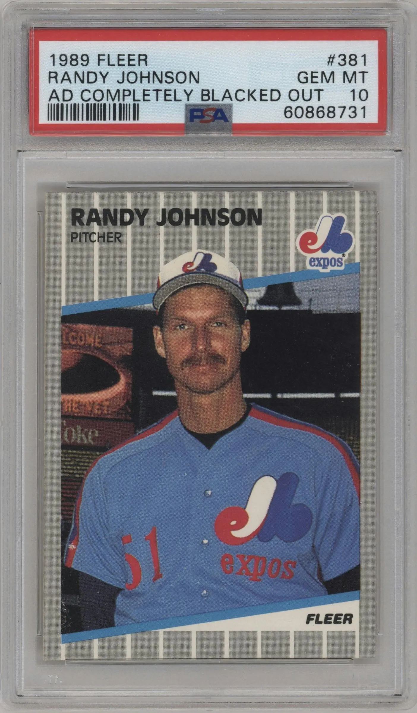 1989 Fleer Randy Johnson Variation #381 PSA 10