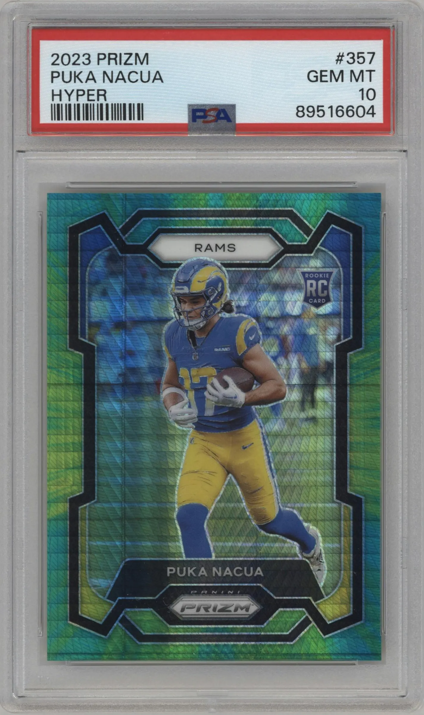 2023 Panini Prizm Puka Nacua Hyper #357 PSA 10