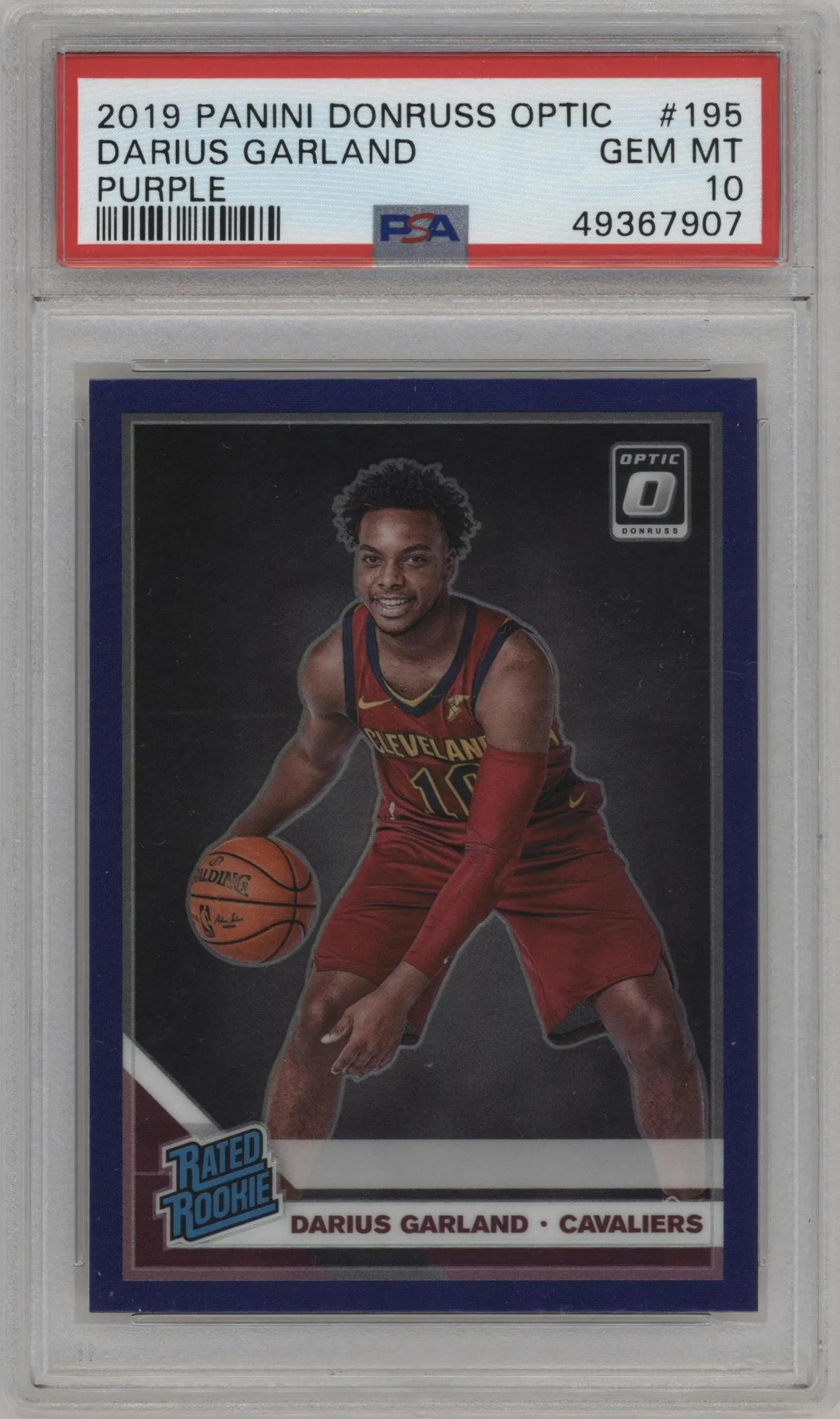 2019 Panini Donruss Optic Rated Rookie Darius Garland Purple #195 PSA 10