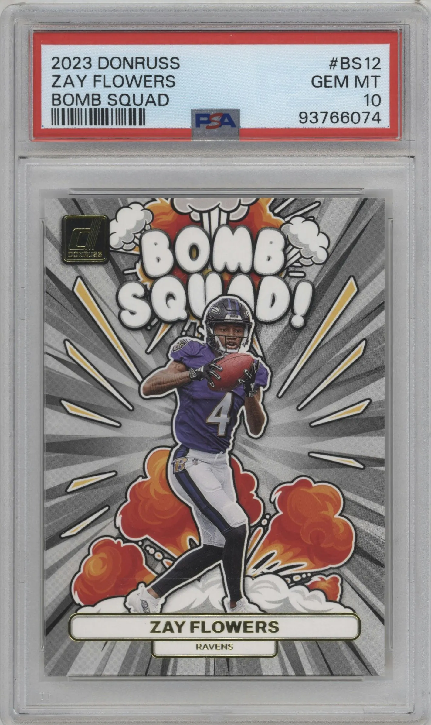 2023 Panini Donruss Bomb Squad Zay Flowers #BS-12 PSA 10