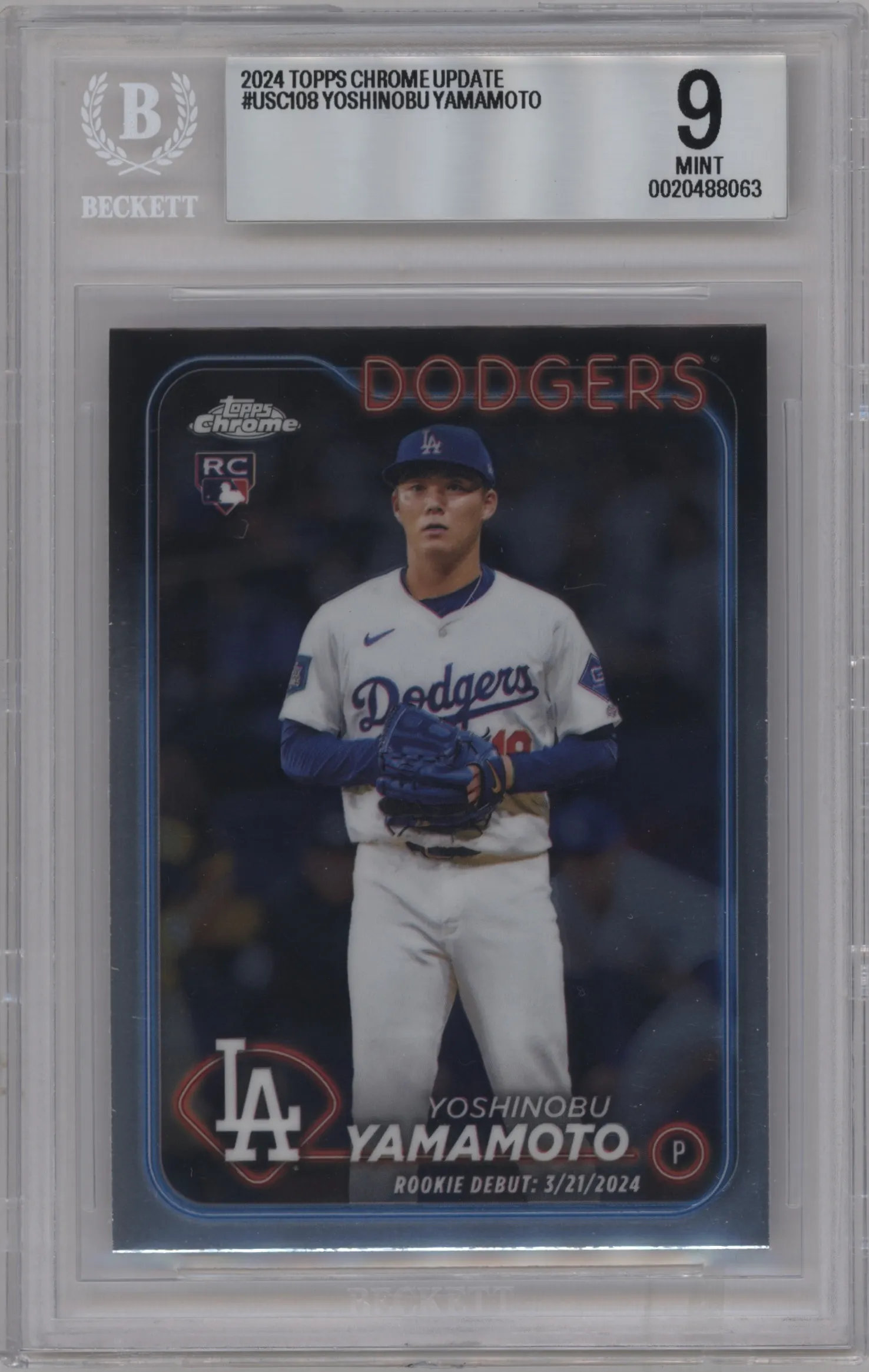 2024 Topps Chrome Update Yoshinobu Yamamoto BGS 9
