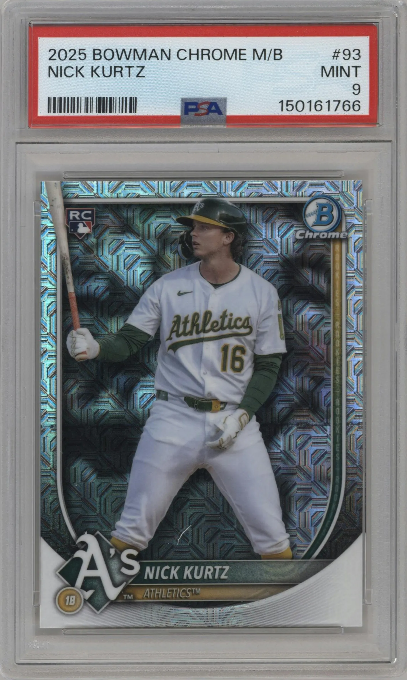 2025 Bowman Chrome Mega Box Nick Kurtz #93 PSA 9