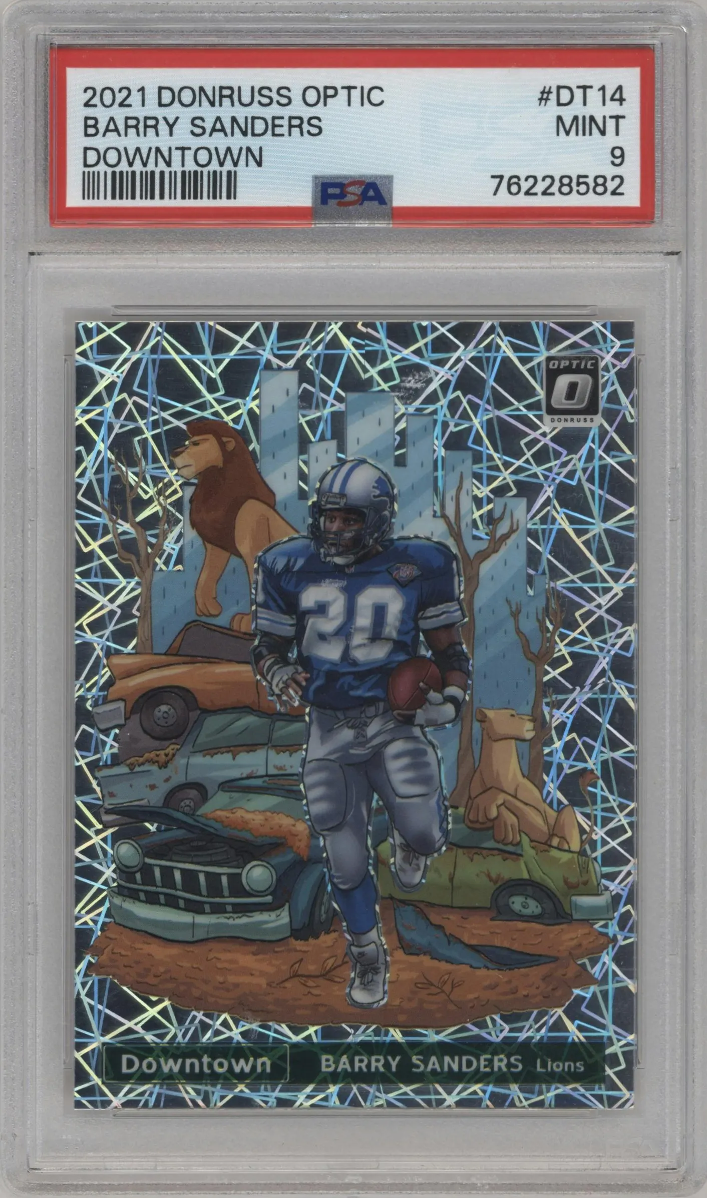 2021 Panini Donruss Optic Downtown Barry Sanders #DT-14 PSA 9