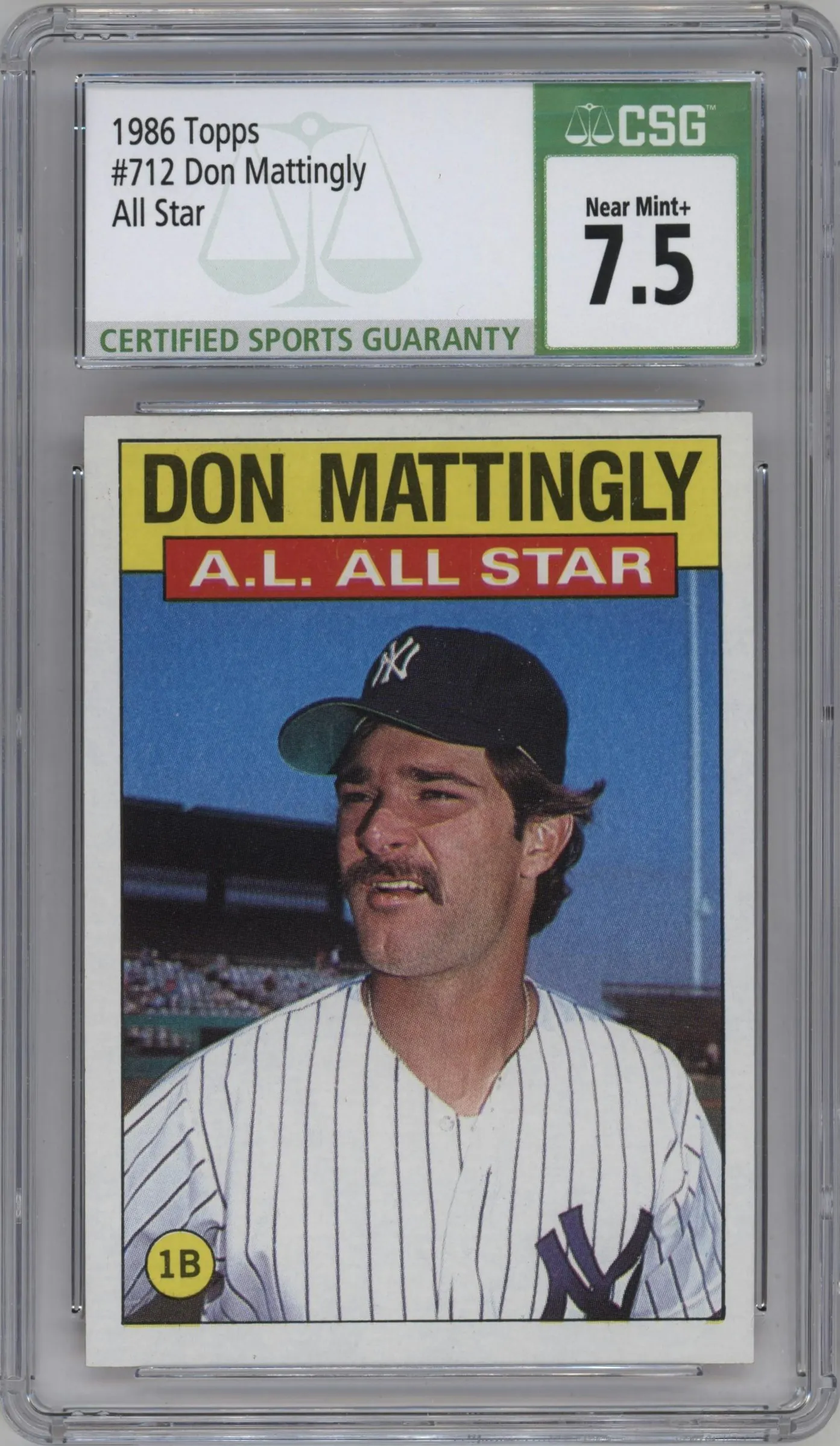 1986 Topps Don Mattingly CGC 7.5