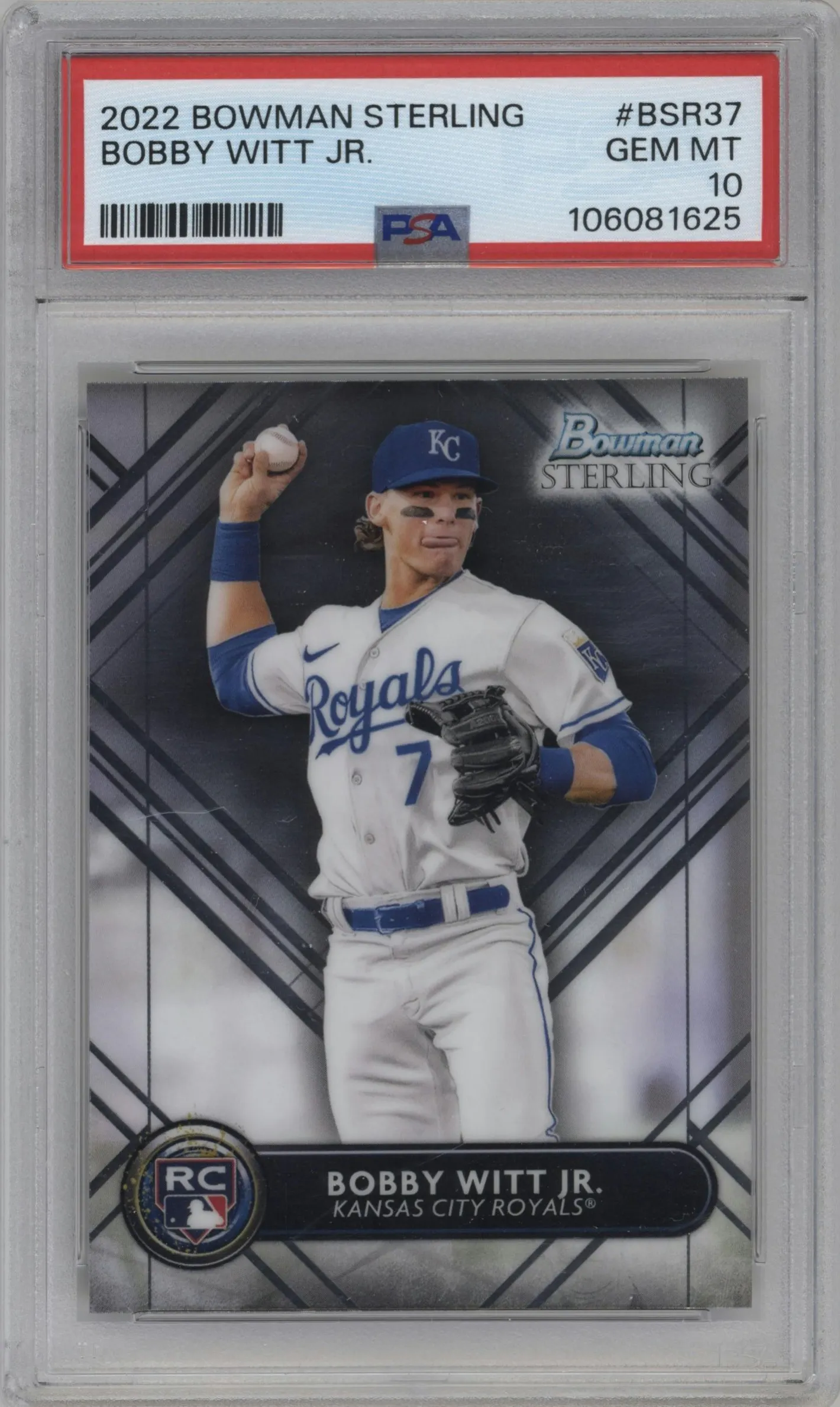 2022 Bowman Sterling Bobby Witt Jr. #BSR-37 PSA 10