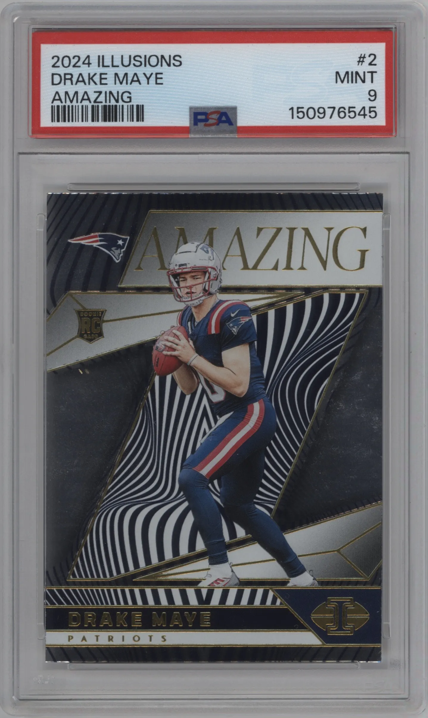 2024 Panini Illusions Amazing Drake Maye PSA 9