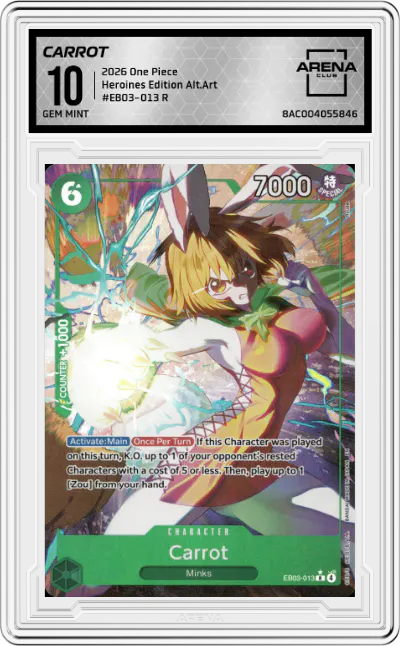 2026 One Piece Heroines Edition Carrot Alternate Art R #EB03-013 R ARENA CLUB 10