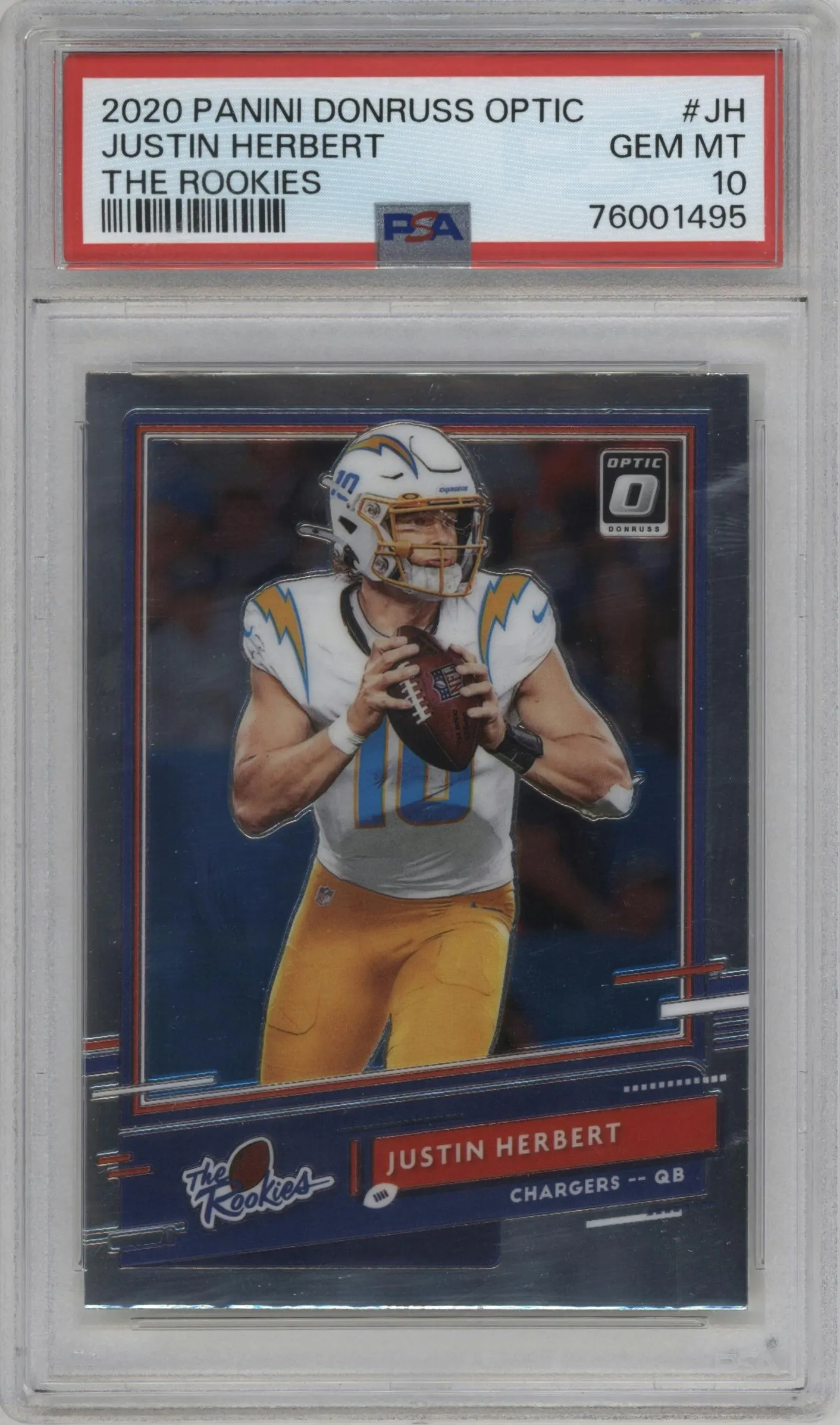 2020 Panini Donruss Optic The Rookies Justin Herbert #TR-JH PSA 10