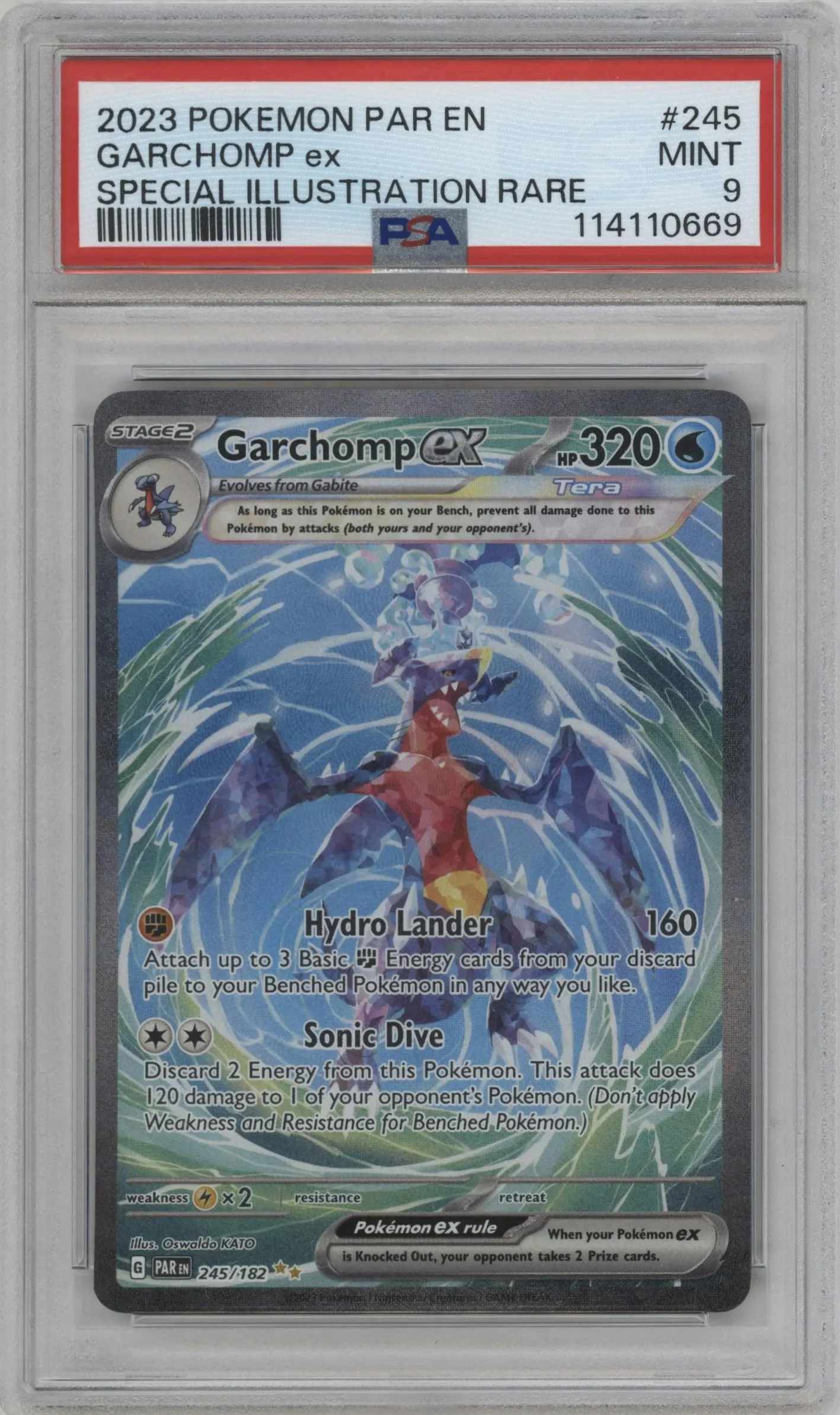 2023 Pokemon SV Paradox Rift Garchomp ex #245 PSA 9
