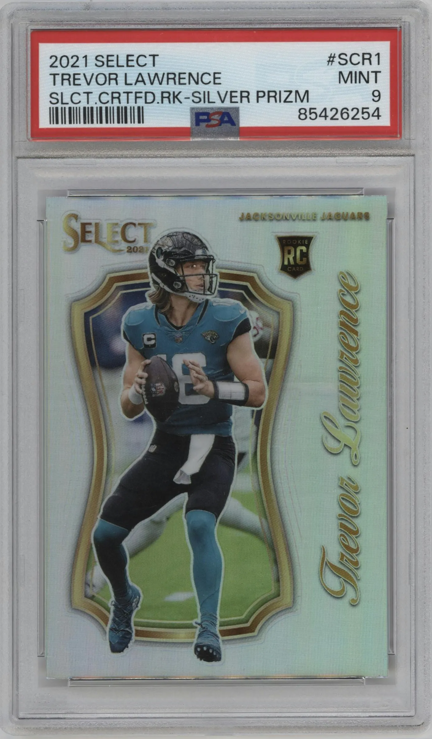 2021 Panini Select Certified Rke. Trevor Lawrence Silver Prizm #SCR-1 PSA 9