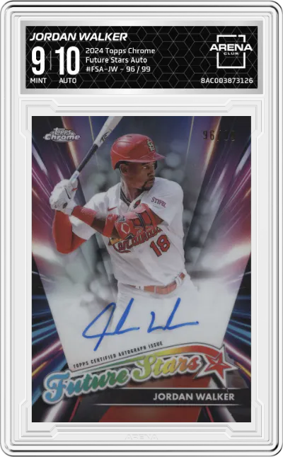 2024 Topps Chrome Future Stars Auto Jordan Walker ARENA CLUB 9