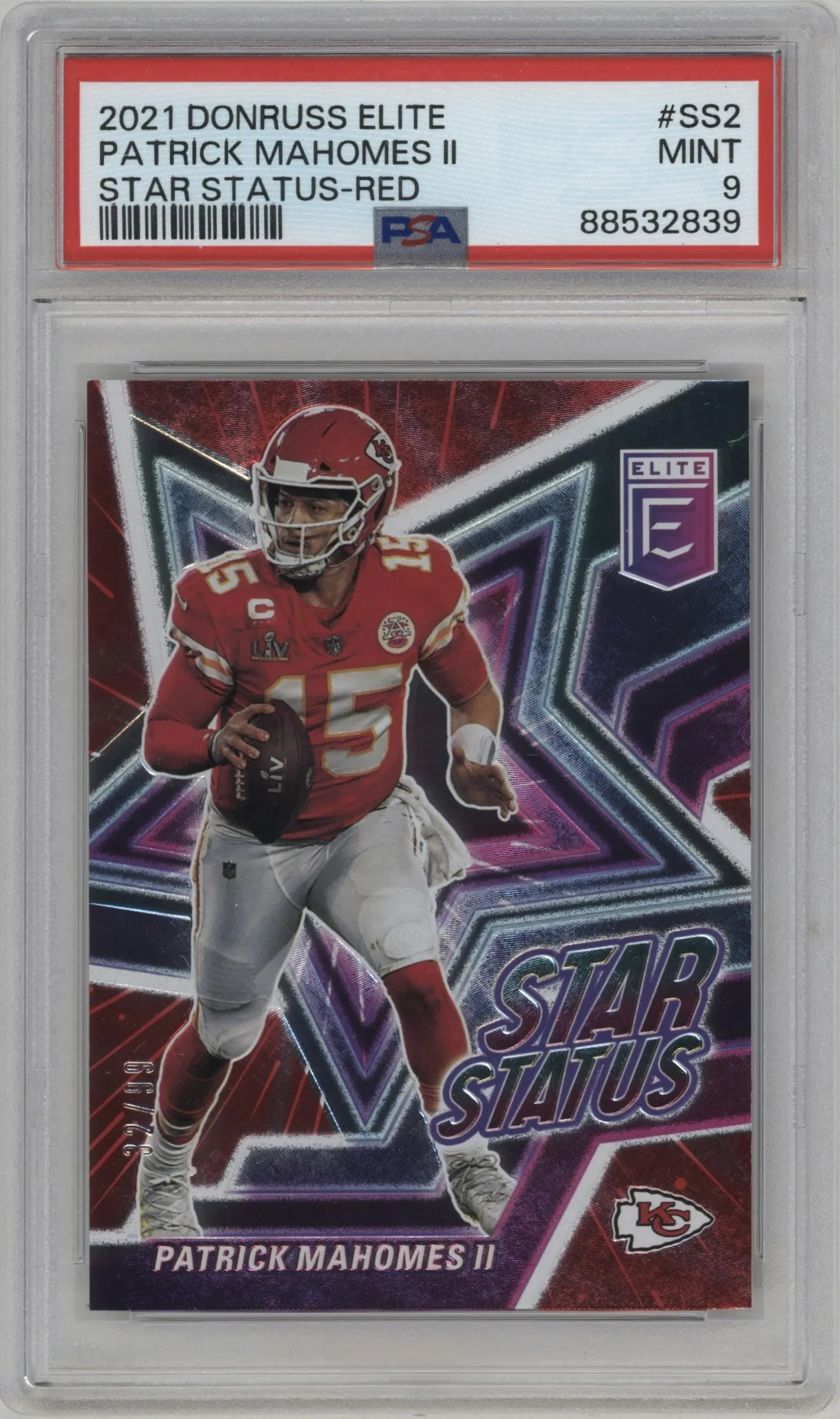 2021 Panini Donruss Elite Star Status Patrick Mahomes II Red #SS2 PSA 9