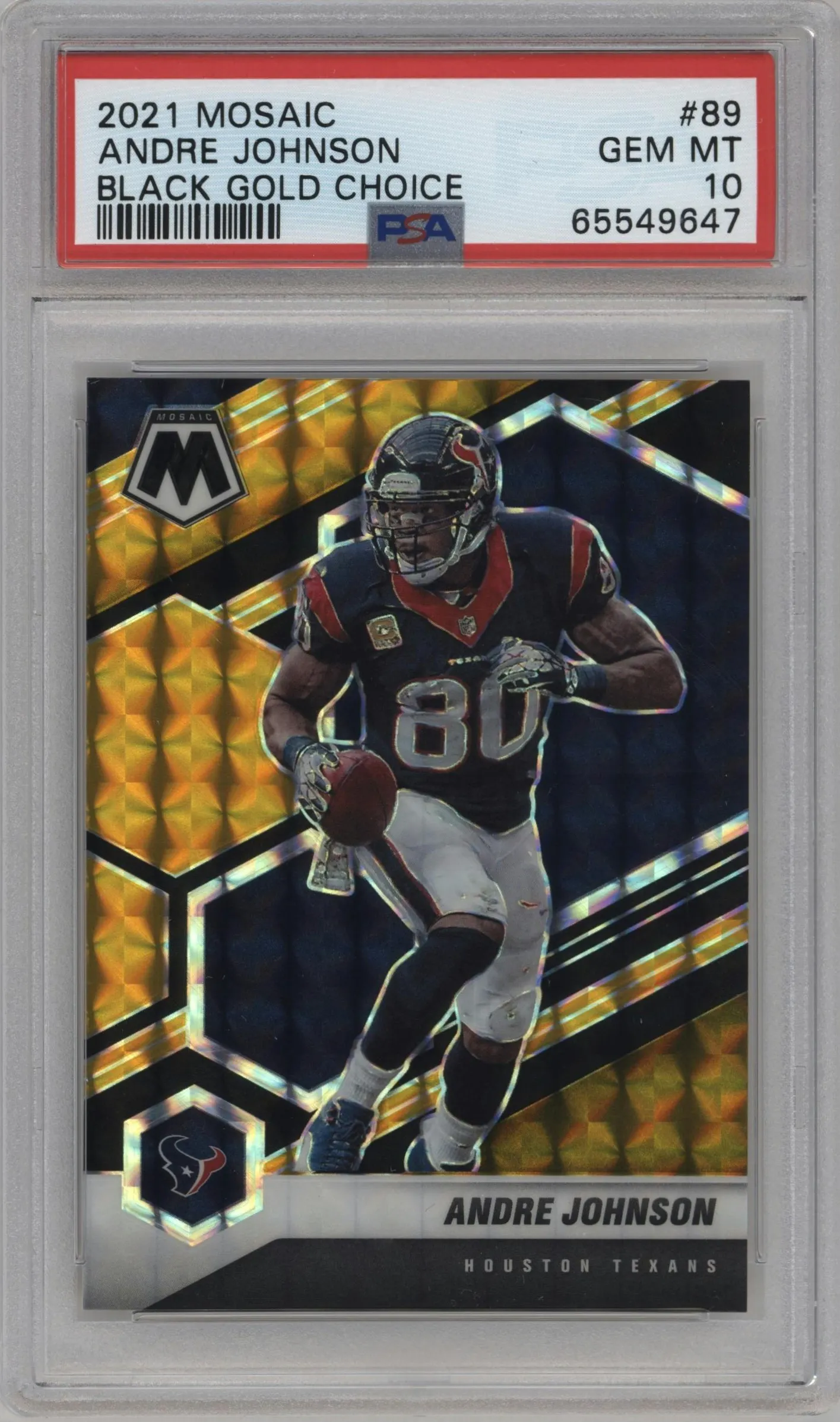 2021 Panini Mosaic Andre Johnson Choice Black Gold #89 PSA 10