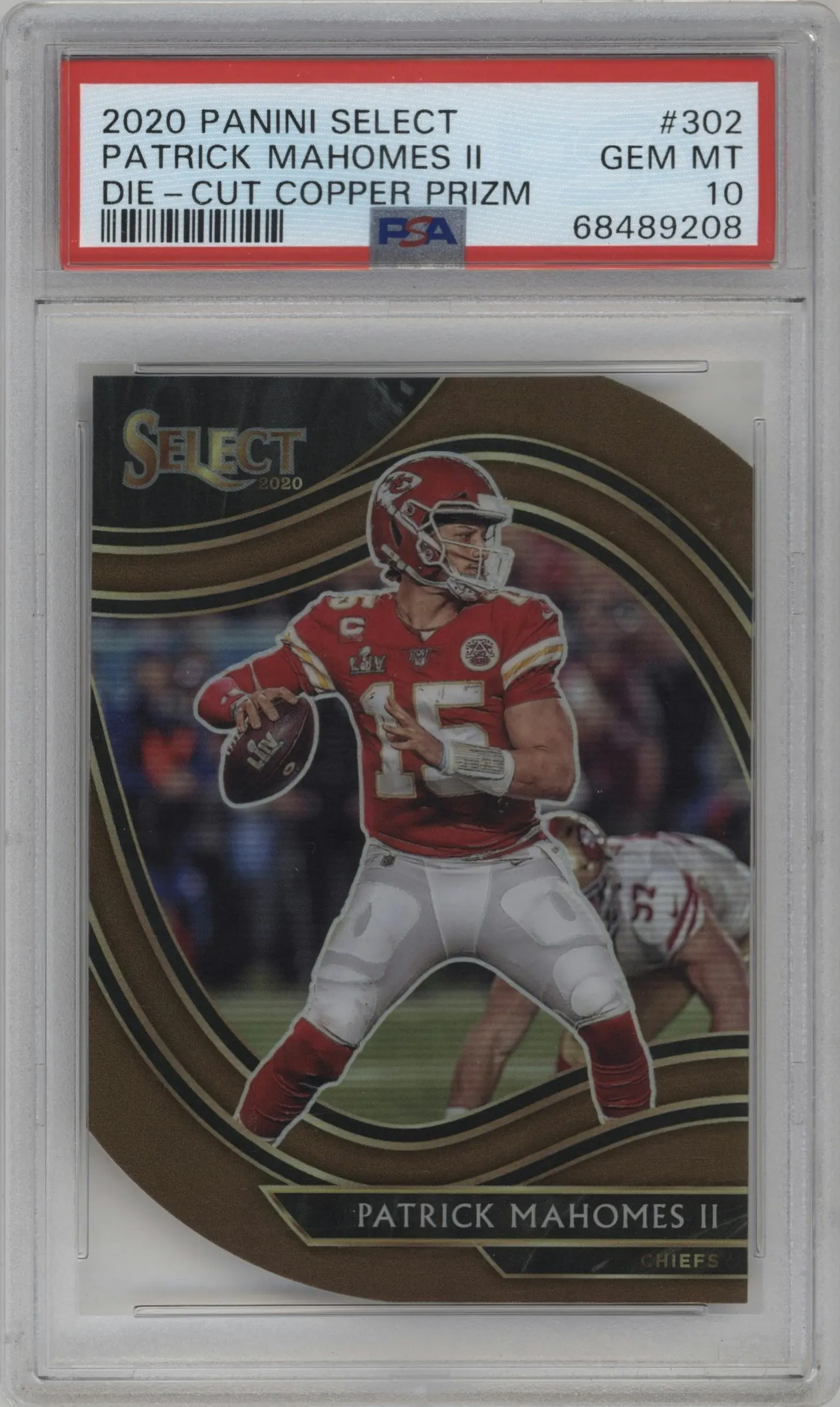 2020 Panini Select Field Lvl. Patrick Mahomes II Die-Cut Copper #302 PSA 10