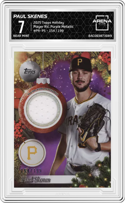 2025 Topps Holiday Player Rlc. Paul Skenes Purple Metallic #PR-PS ARENA CLUB 7