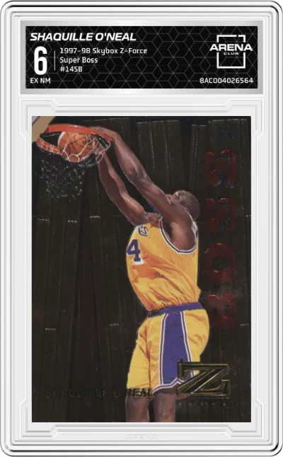 1997 Skybox Z-Force Super Boss Shaquille O'Neal #14SB ARENA CLUB 6