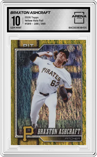 2026 Topps Braxton Ashcraft Yellow Holo Foil #589 ARENA CLUB 10