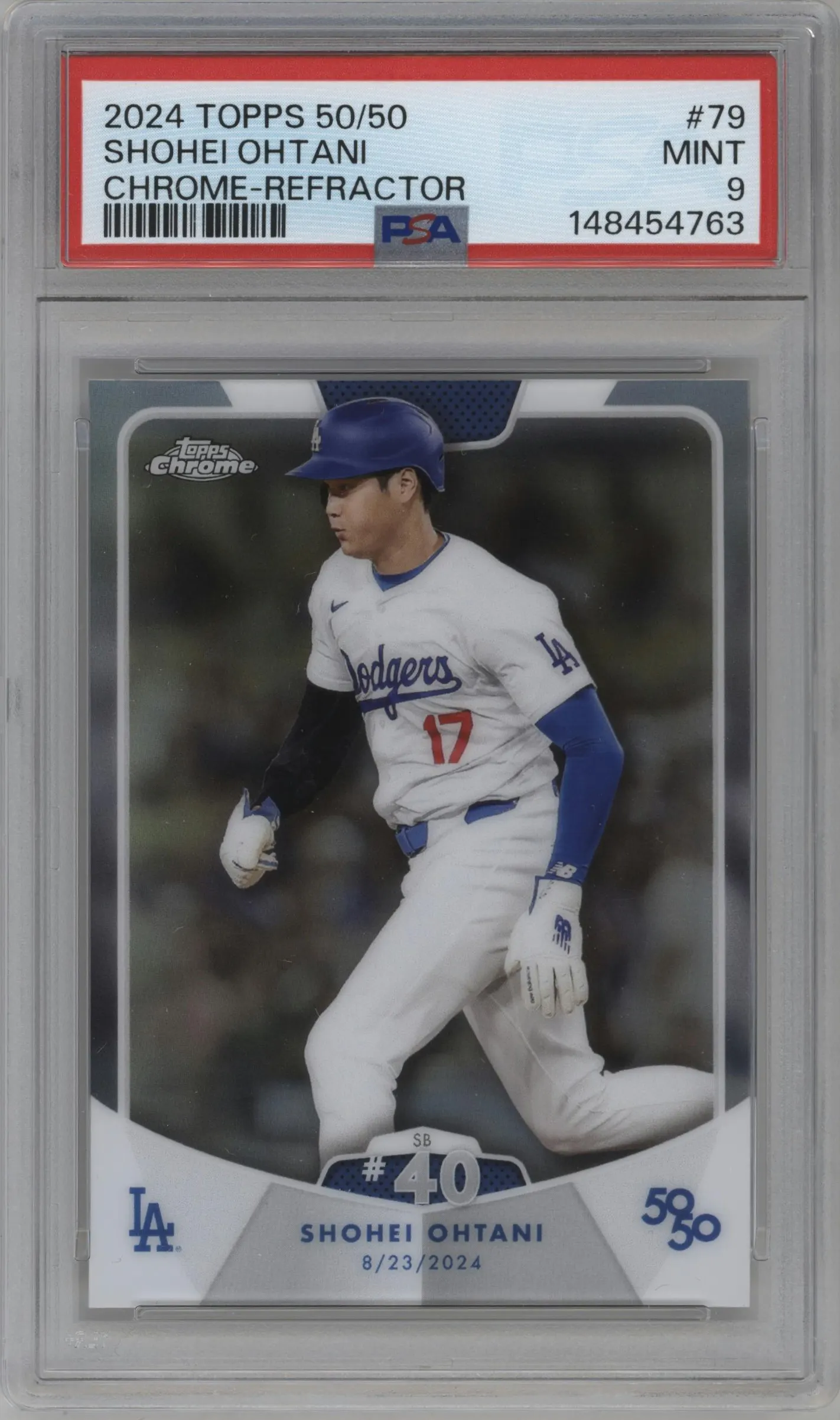 2024 Topps 50/50 Shohei Ohtani Chrome Refractor #79 PSA 9