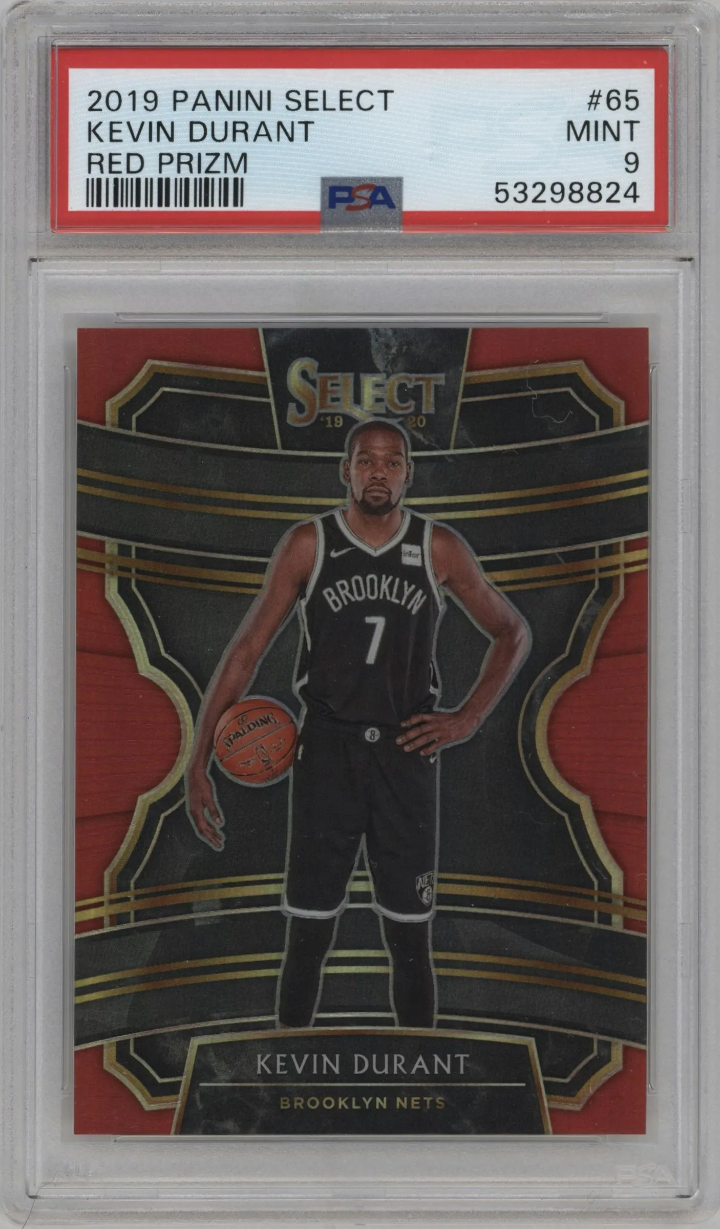 2019 Panini Select Kevin Durant Red Prizm PSA 9