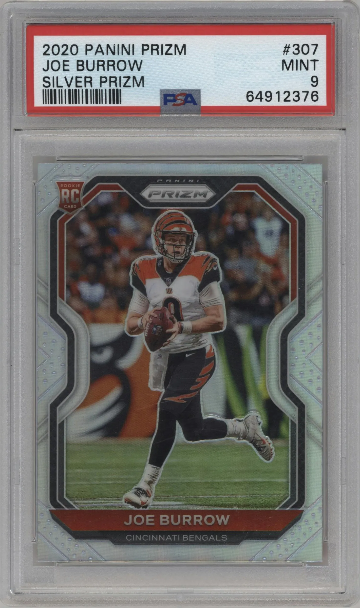 2020 Panini Prizm Joe Burrow Silver Prizm #307 PSA 9