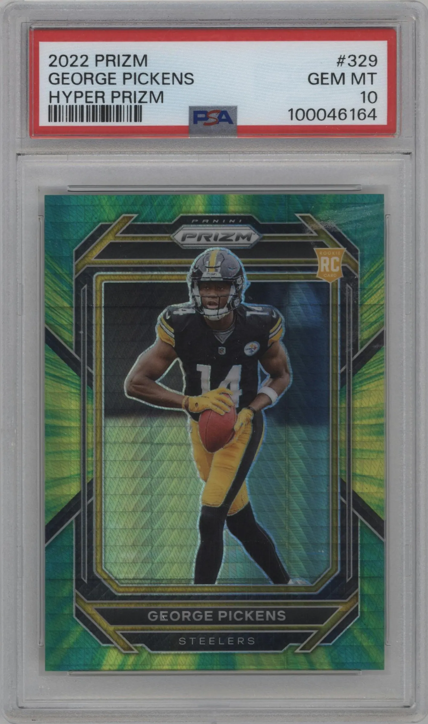 2022 Panini Prizm George Pickens Hyper #329 PSA 10