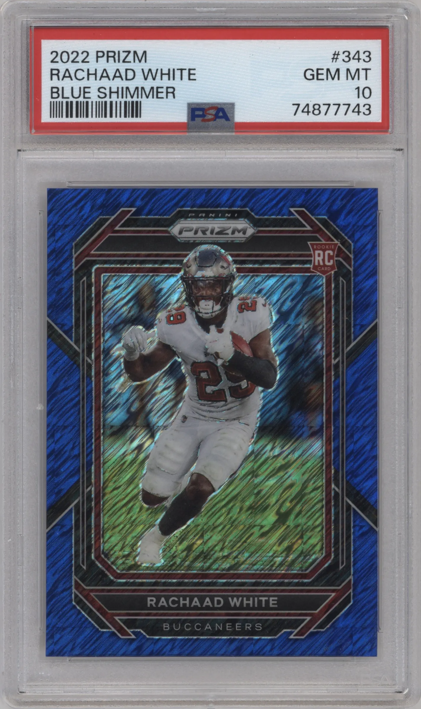 2022 Panini Prizm Rachaad White Blue Shimmer #343 PSA 10