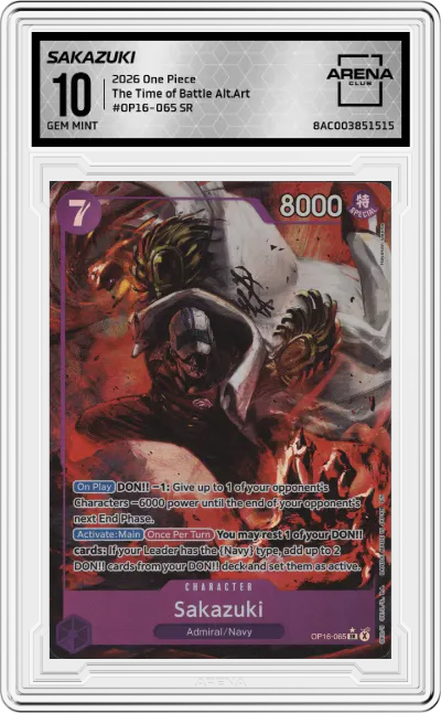 2026 One Piece The Time of Battle Sakazuki Alternate Art ARENA CLUB 10