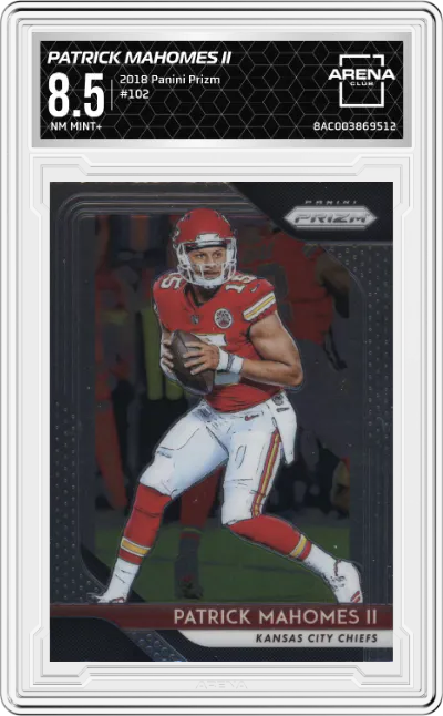 2018 Panini Prizm Patrick Mahomes II #102 ARENA CLUB 8.5
