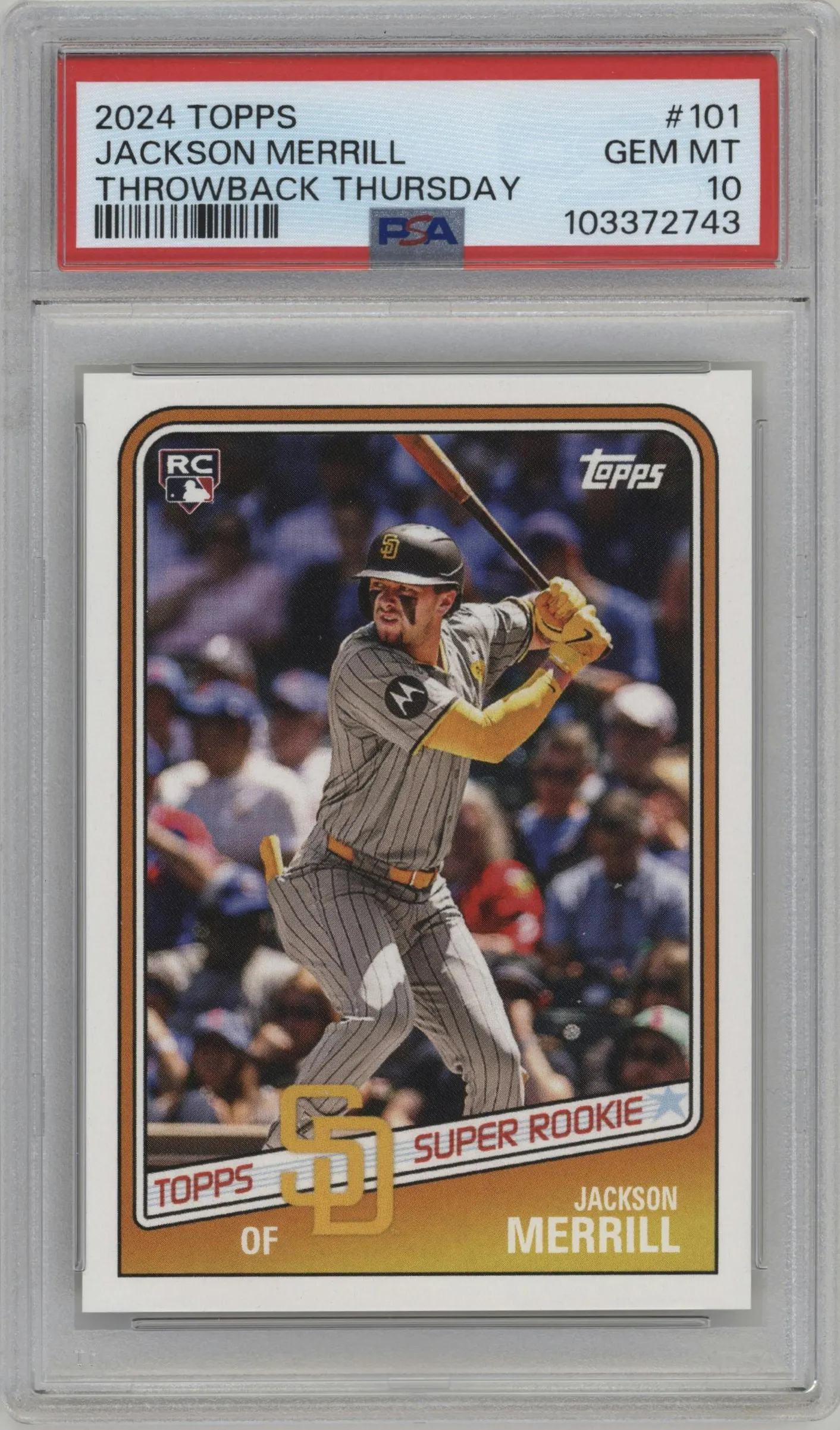 2024 Topps Throwback Thursday Jackson Merrill #101 PSA 10