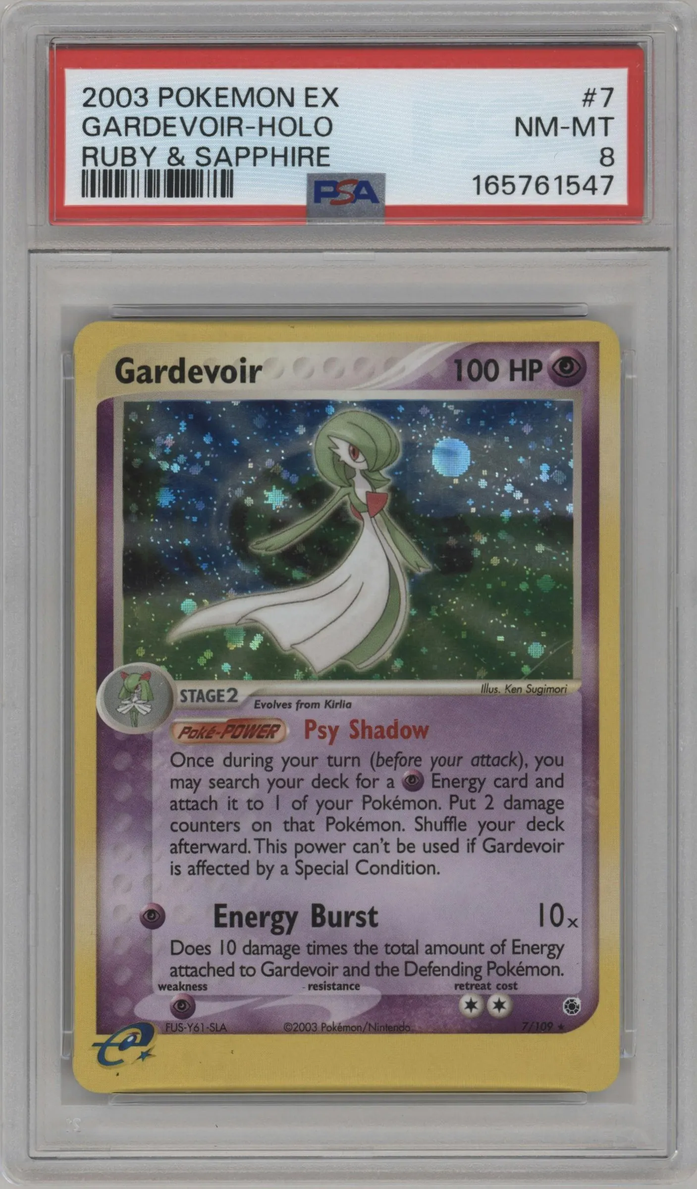 2003 Pokemon EX Ruby & Sapphire Gardevoir #7 PSA 8