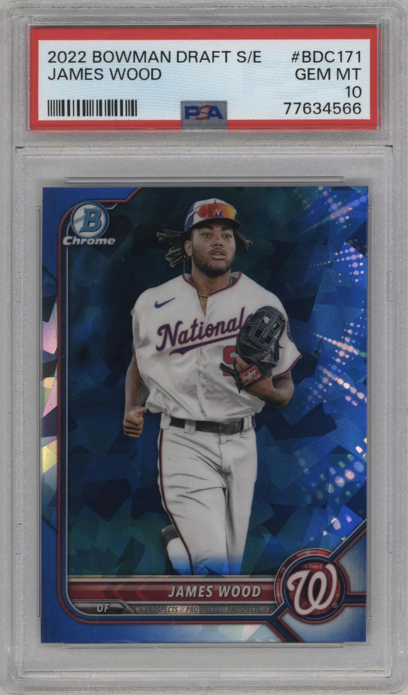 2022 Bowman Draft Sapphire Edition Chrome James Wood #BDC-171 PSA 10