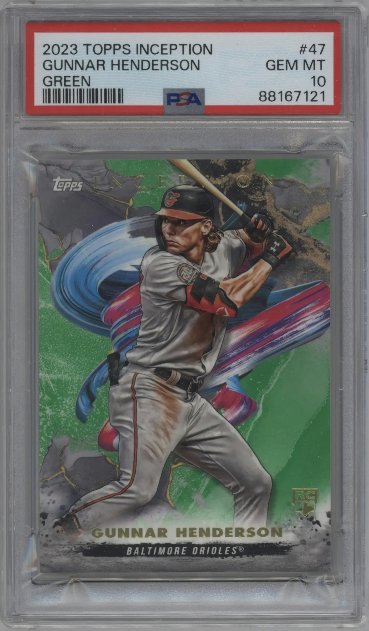 2023 Topps Inception Gunnar Henderson Green #47 PSA 10
