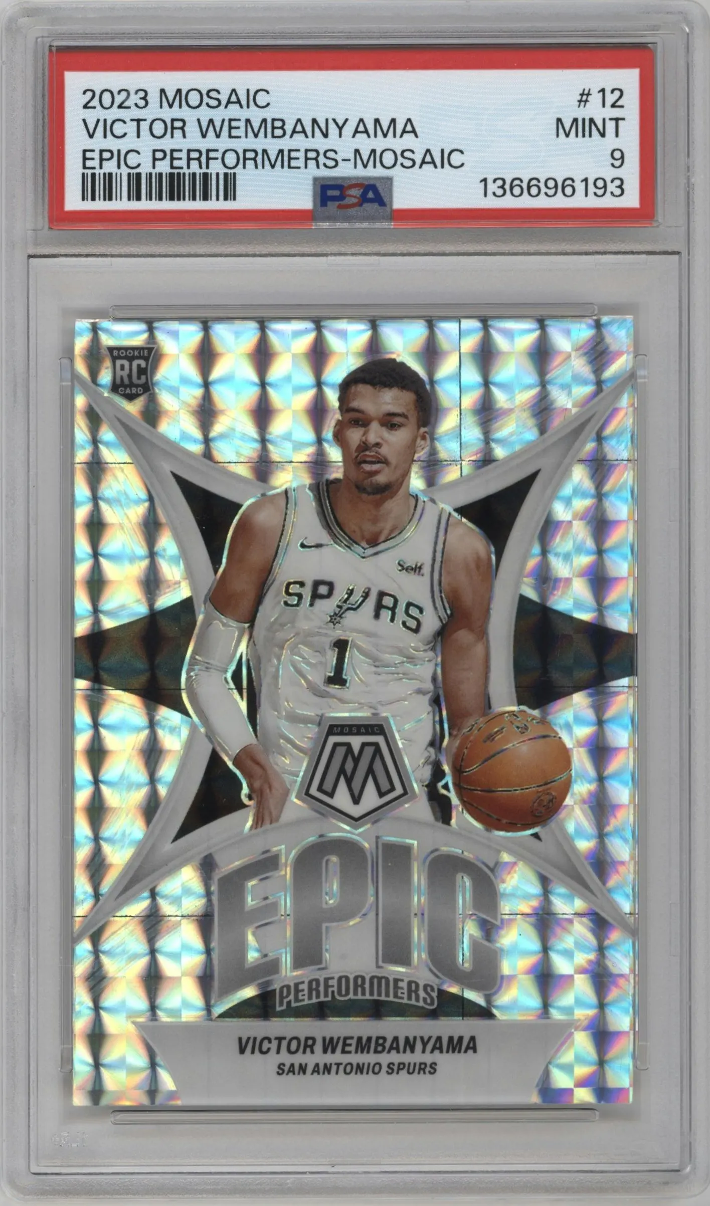 2023 Panini Mosaic Epic Prfrmrs. Victor Wembanyama Mosaic #12 PSA 9