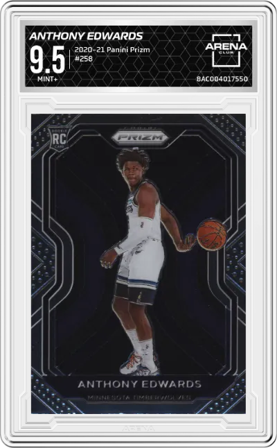 2020 Panini Prizm Anthony Edwards #258 ARENA CLUB 9.5