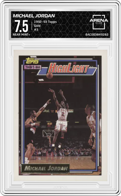 1992 Topps Michael Jordan Gold #3 ARENA CLUB 7.5
