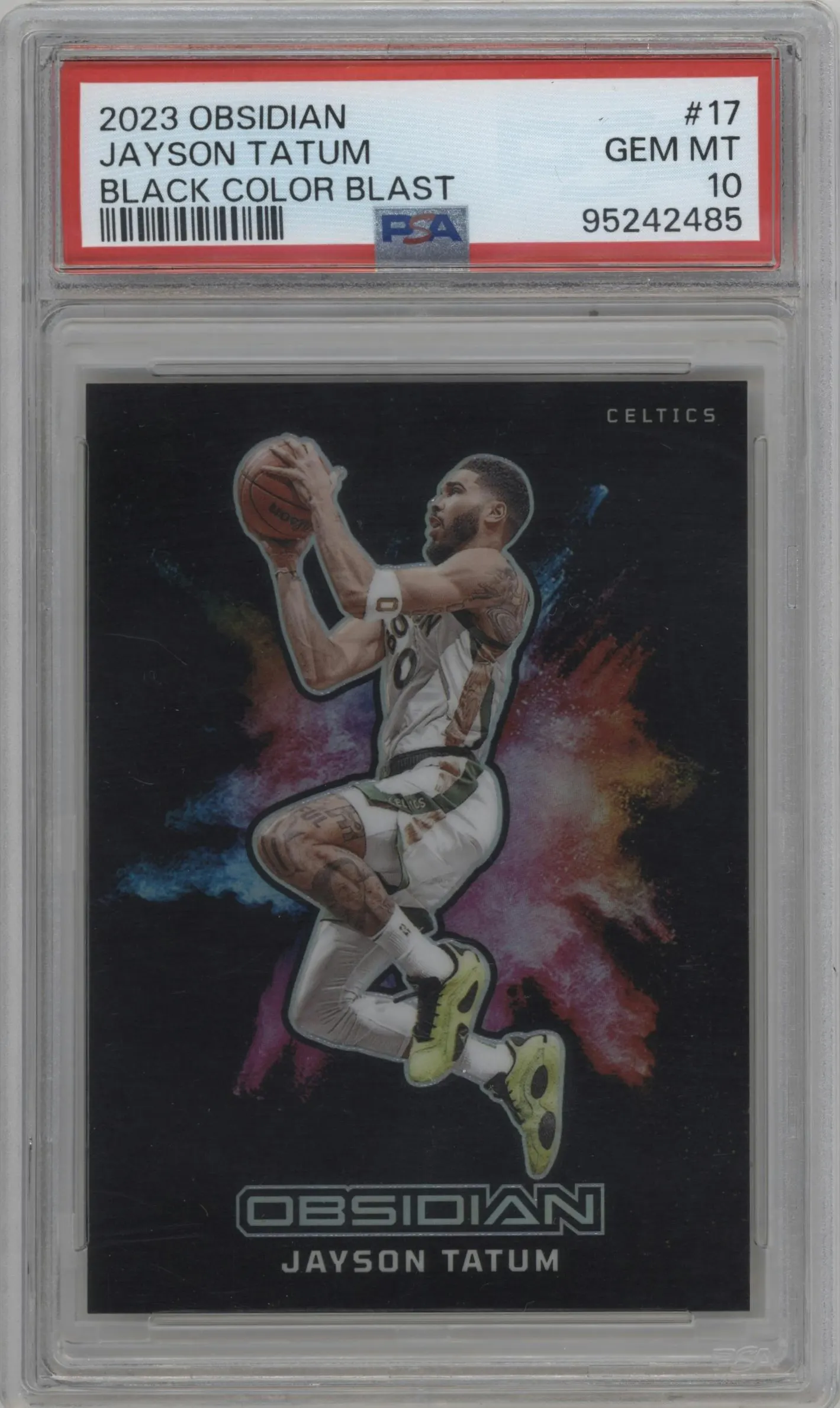 2023 Panini Obsidian Black Color Blast Jayson Tatum #17 PSA 10
