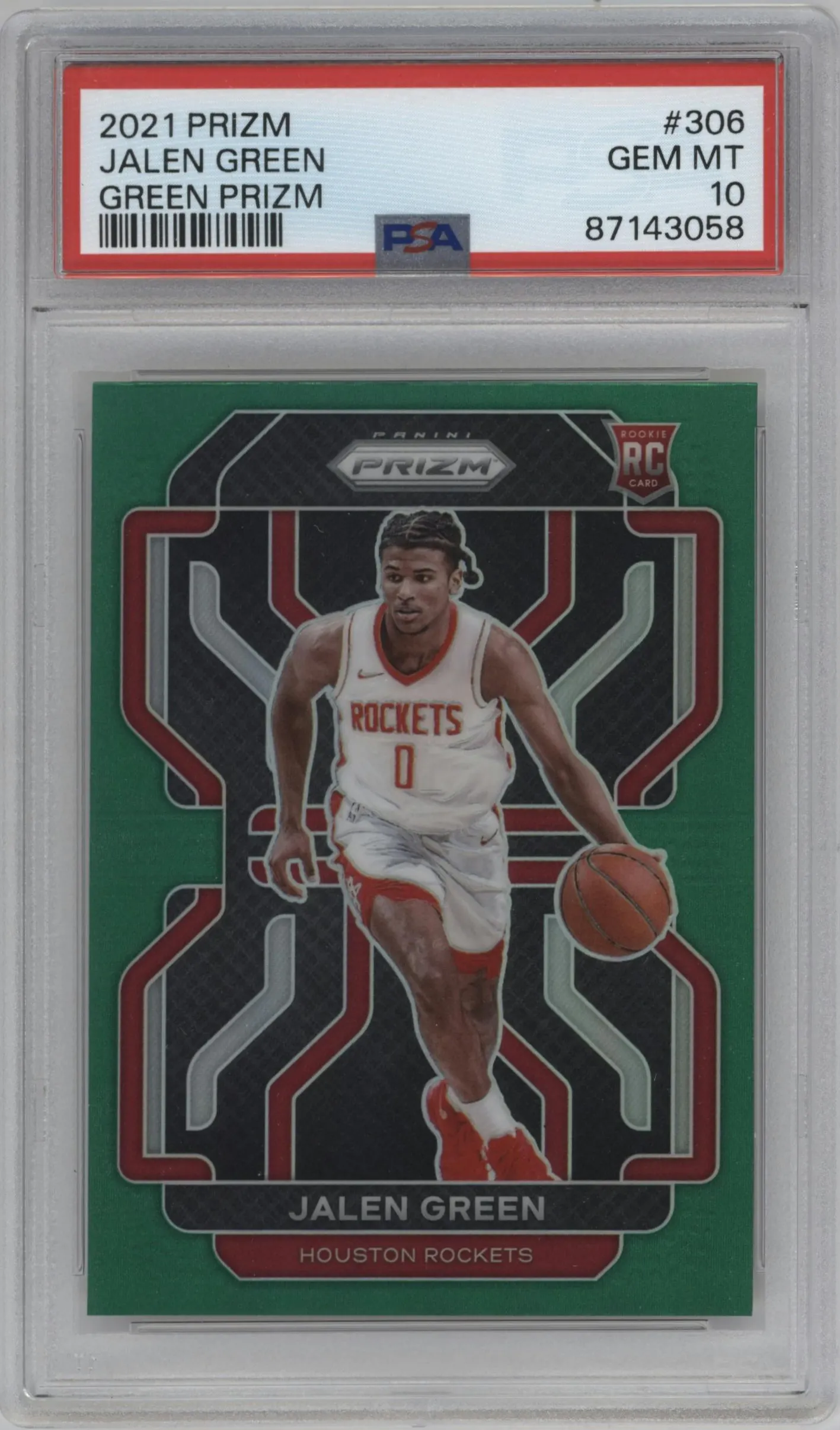 2021 Panini Prizm Jalen Green Green Prizm #306 PSA 10