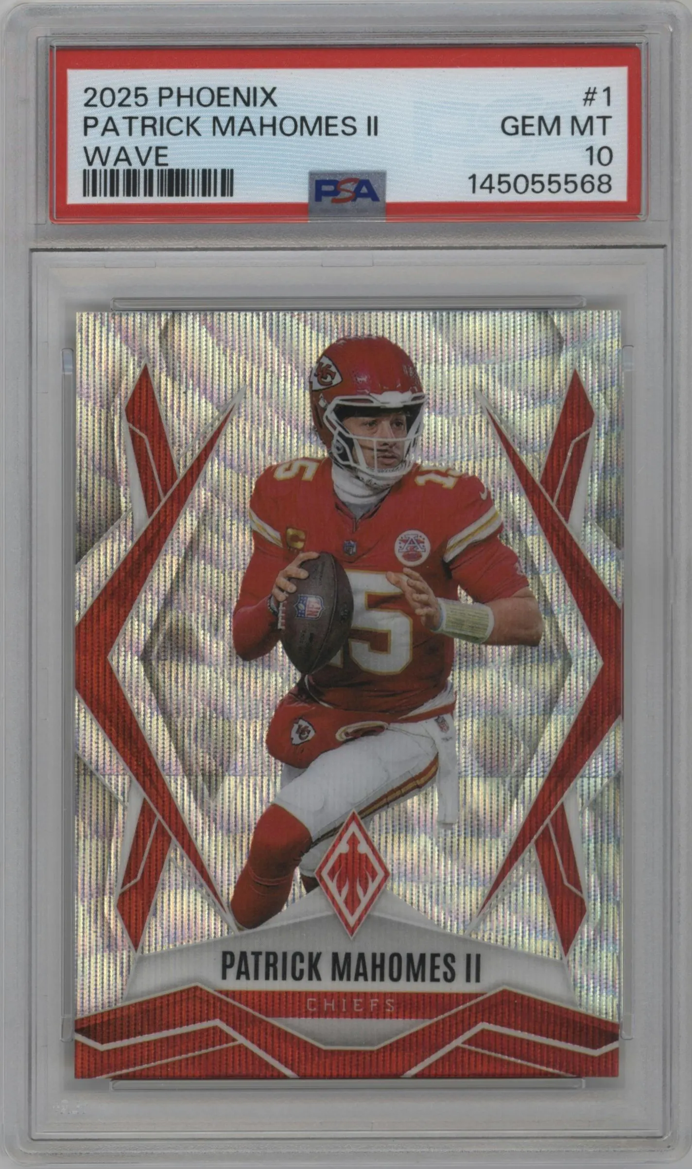 2025 Panini Phoenix Patrick Mahomes II Wave Prizm #1 PSA 10