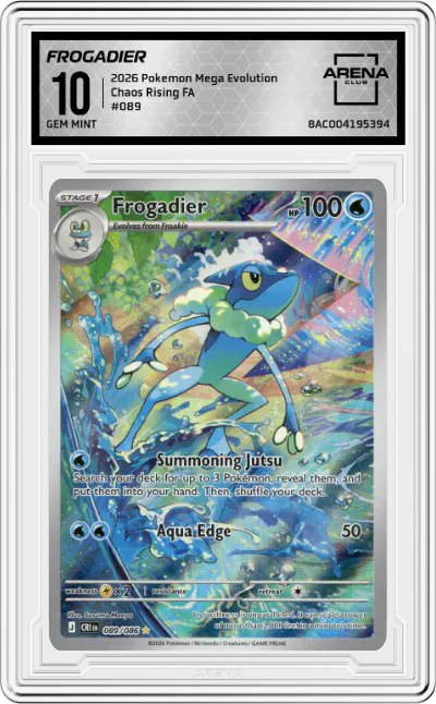 2026 Pokemon Mega Evolution Chaos Rising Frogadier #089 ARENA CLUB 10