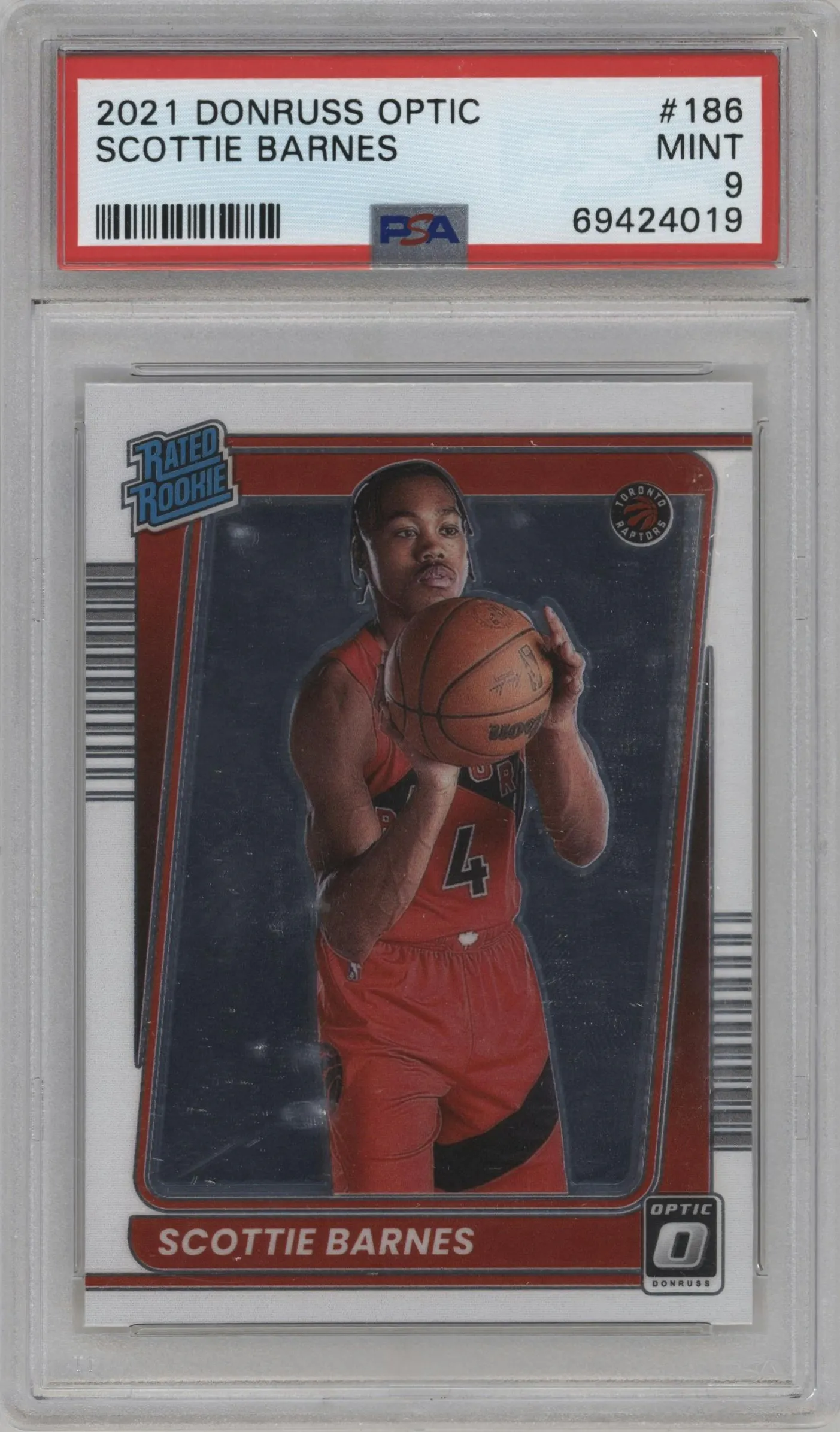 2021 Panini Donruss Optic Rated Rookie Scottie Barnes PSA 9