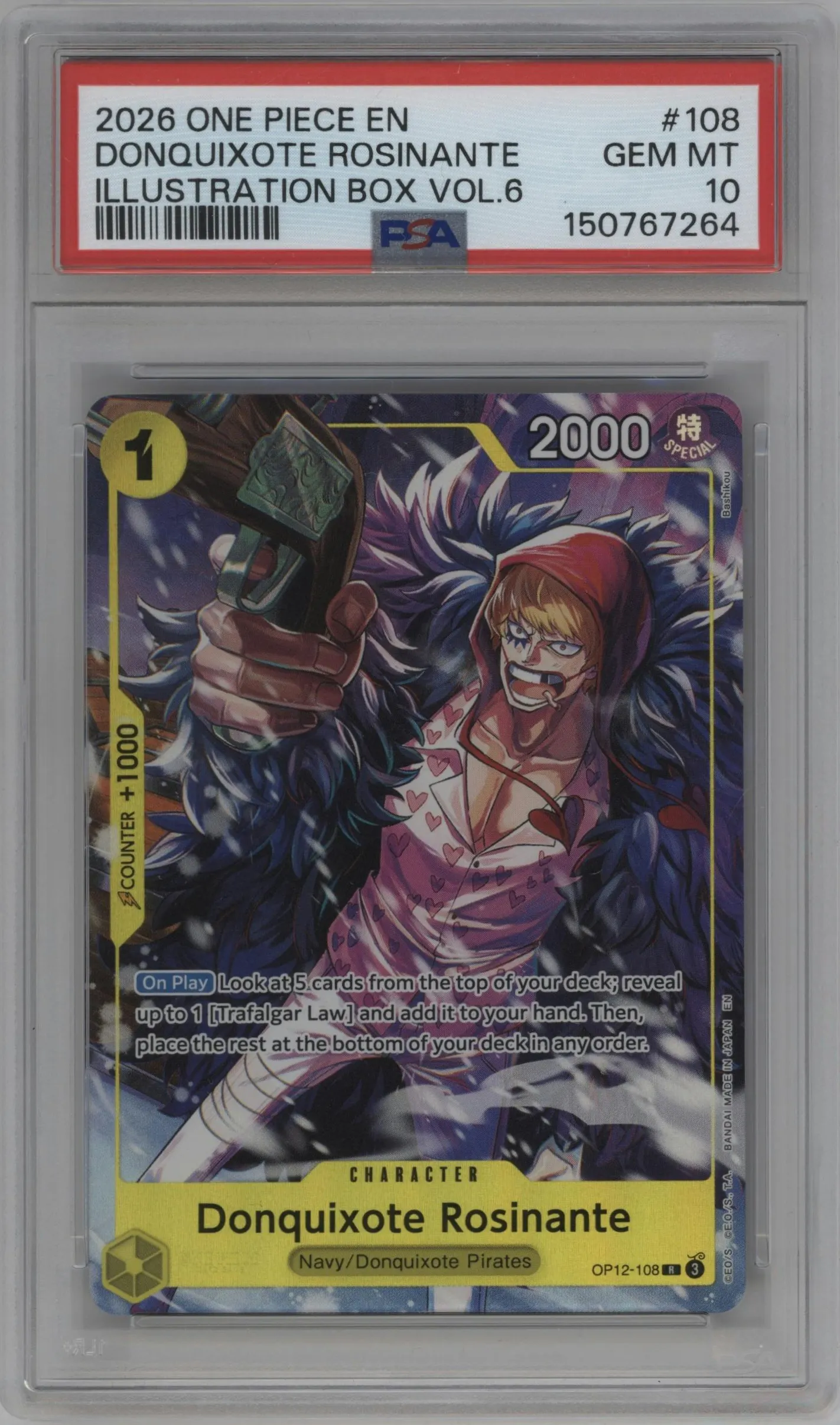2026 One Piece Illustration Box Vol.6 Donquixote Rosinante PSA 10