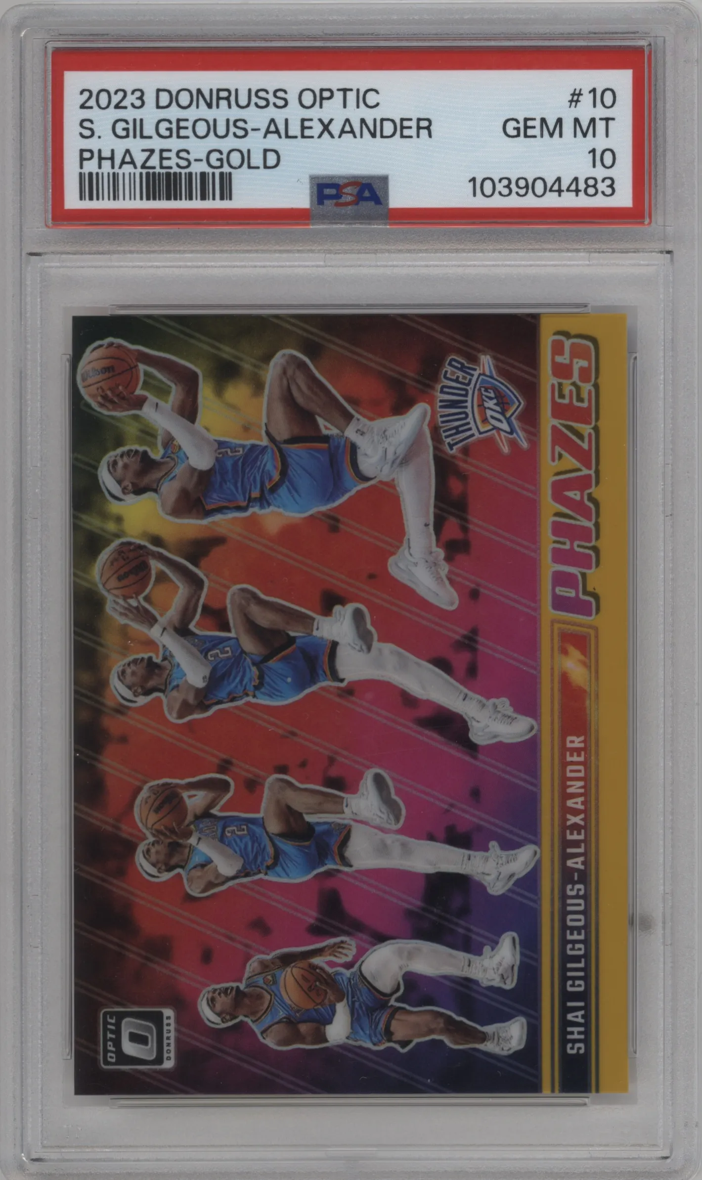 2023 Donruss Optic Phazes Shai Gilgeous-Alexander Gold #10 PSA 10
