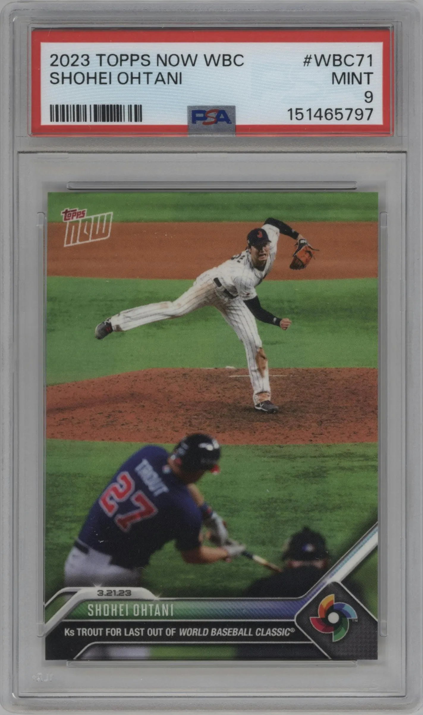 2023 Topps Now World Baseball Classic Shohei Ohtani PSA 9