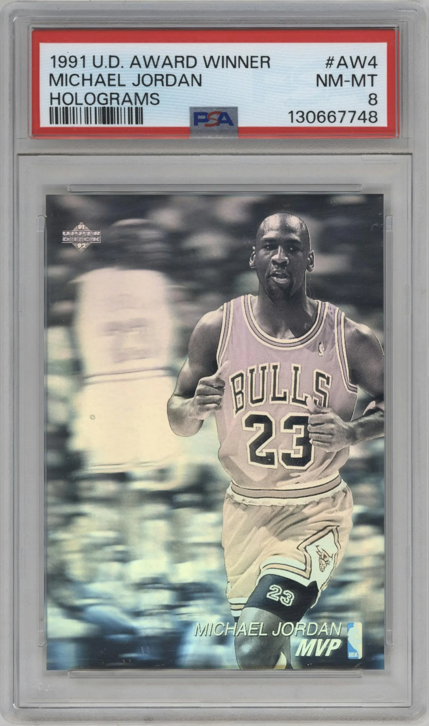 1991 Upper Deck Award Winner Hologram Michael Jordan #AW4 PSA 8