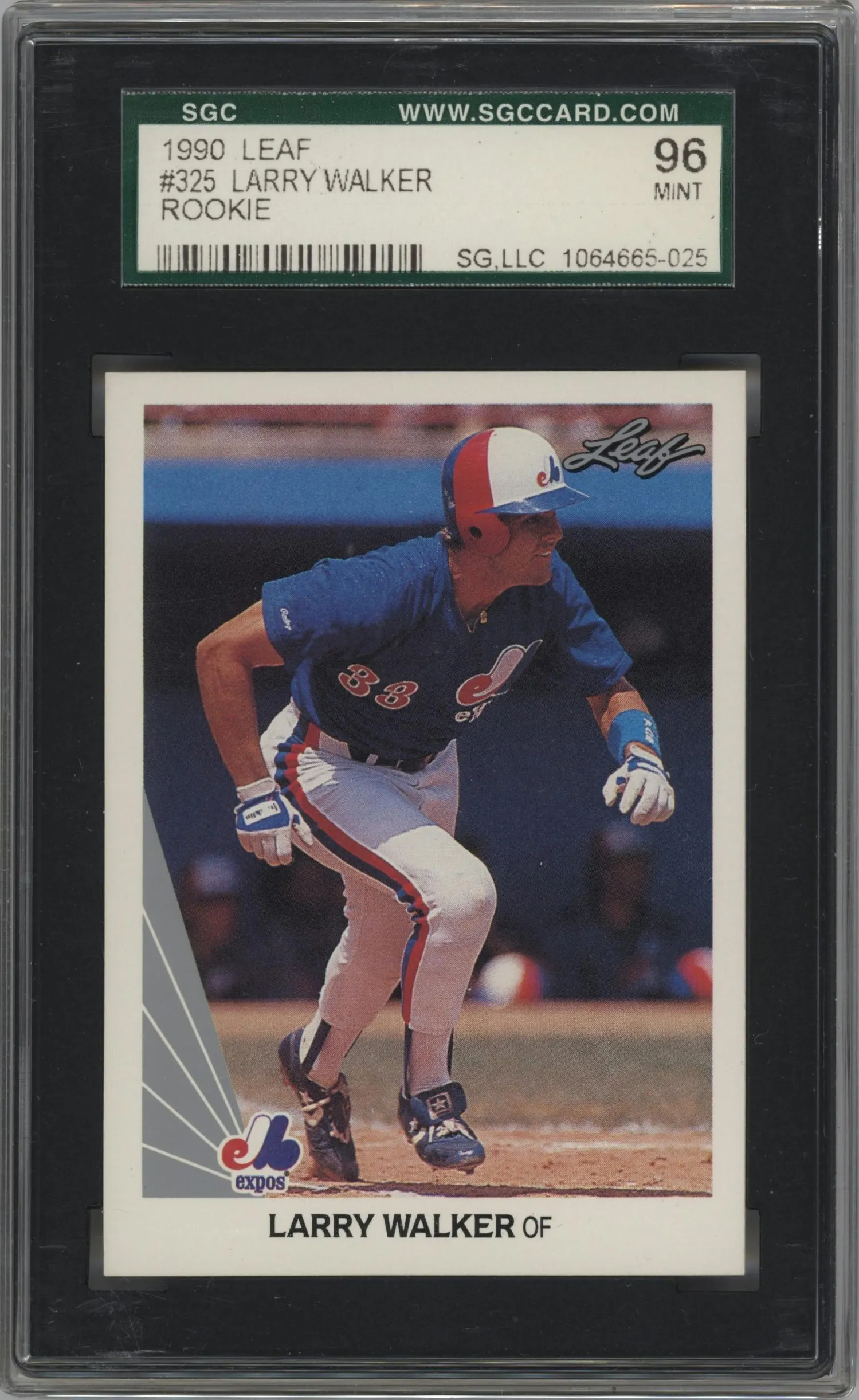 1990 Leaf Larry Walker #325 SGC 9.5
