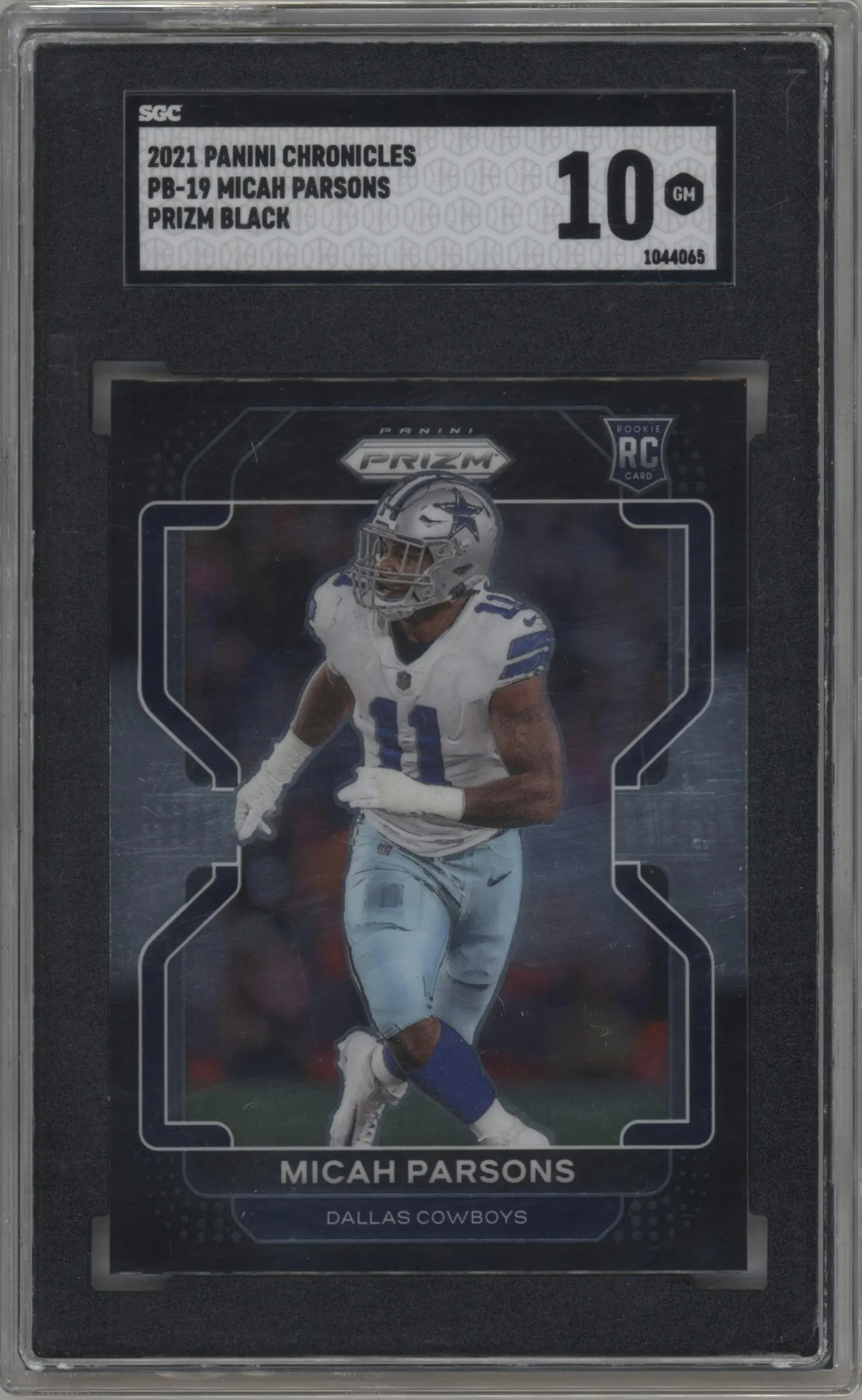 2021 Panini Chronicles Prizm Black Micah Parsons #PB-19 SGC 10