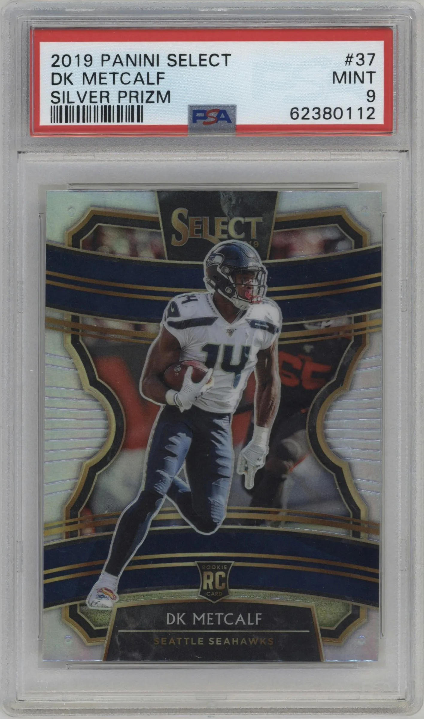 2019 Panini Select DK Metcalf Silver Prizm #37 PSA 9