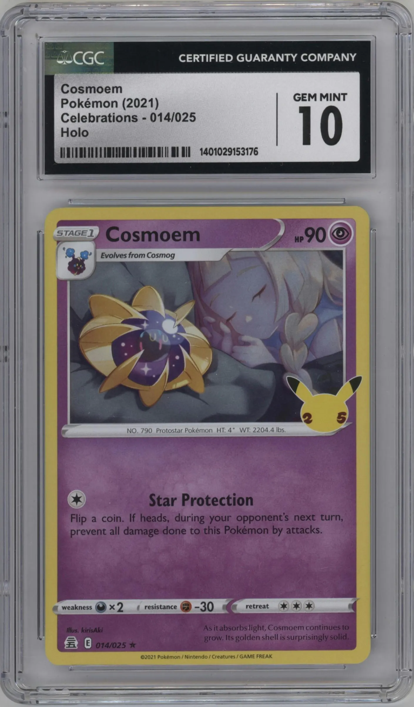 2021 Pokemon SWSH Celebrations Cosmoem #014 CGC 10