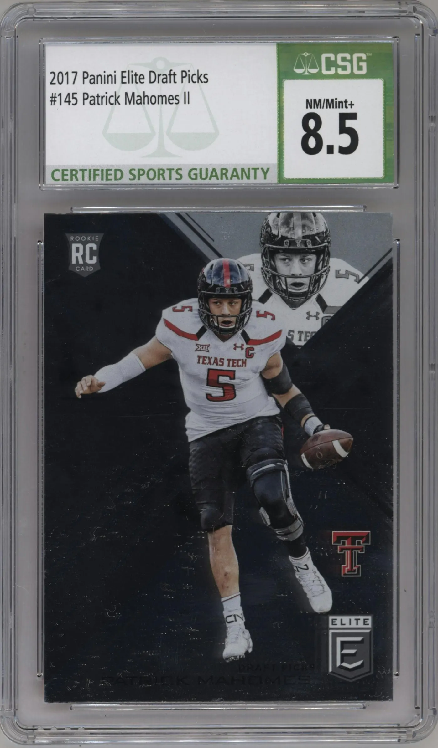 2017 Panini Elite Draft Picks Patrick Mahomes II #145 CGC 8.5